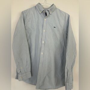 Boys Vineyard Vines Blue and White Pinstripe Shirt, Sz 18, EUC